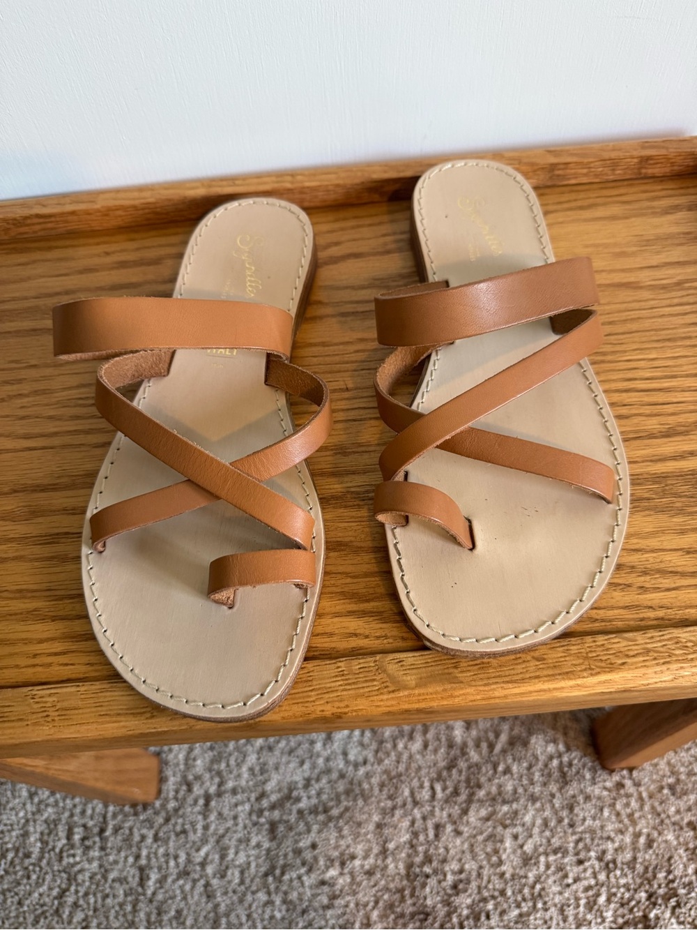 Seychelles Cognac Multi-Strap Slide Sandals